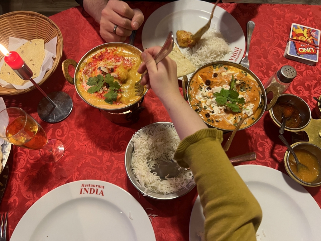 Lecker indisch essen am Domplatz in Erfurt