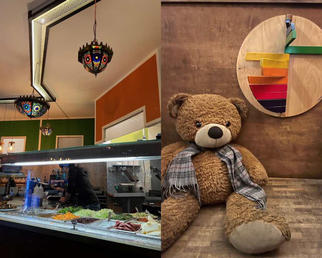 Der Bär bei Maza Pita und die gut einsehbare Zubereitung sind der Knaller.